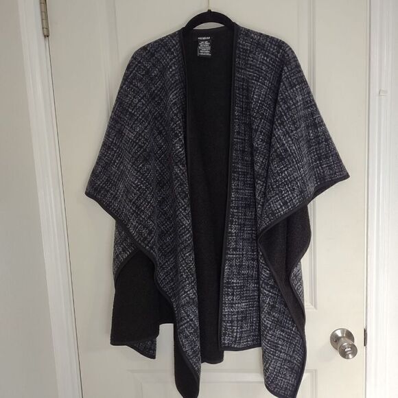 Ike Behar Womens Wrap OS Black Reversible Full Casual Preppycore Classicore Y2K - Picture 2 of 8